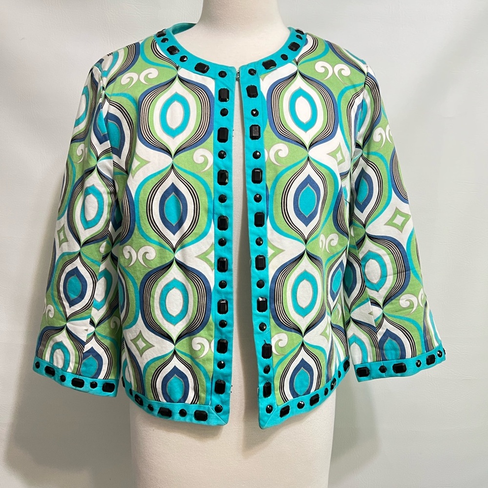 Silkland blazer jacket petite retro boho colorful lightweight may be a size M-L